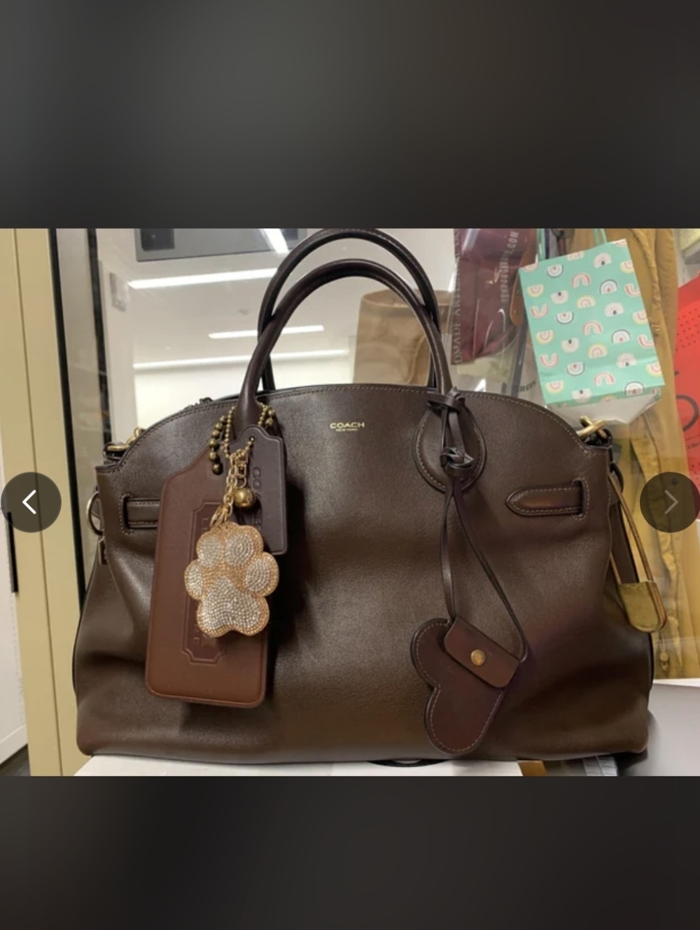 Authentic Coach Heart Pouch Style CCY98 NWT Leather Mini Bag Charm - Picture 4 of 6